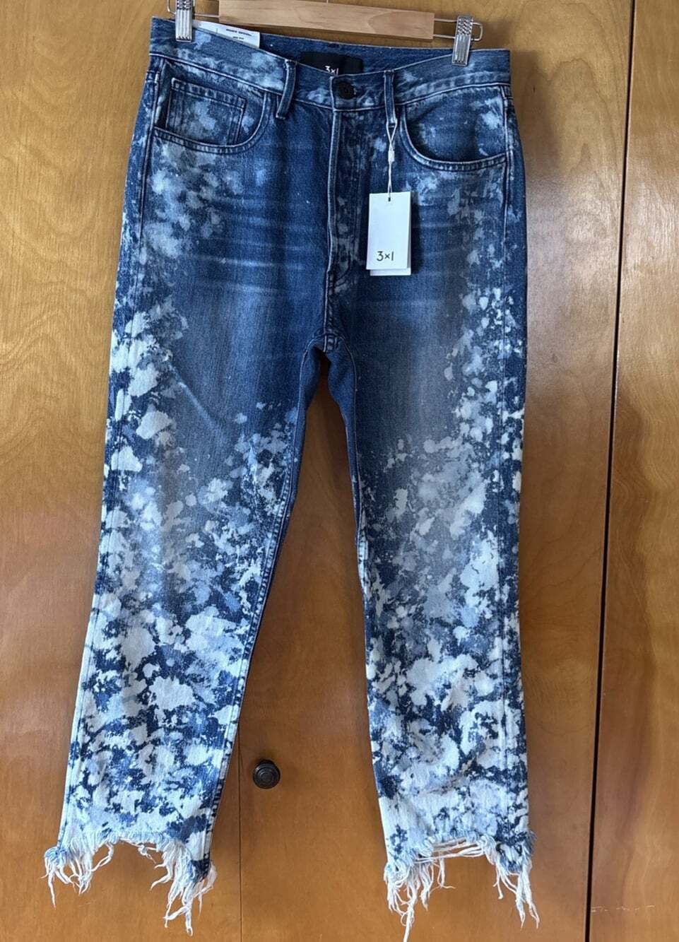 3x1 W3 Boyfriend Higher Ground Crop Jeans STARDUST Size 28 High Rise Straight